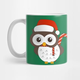 Christmas Mr. Owl Candy Cane Digital Art | Christmas Special | illusima Mug